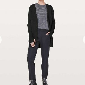 Lululemon City Street Cashmere Blend Open Cardigan Black / Heathered Black Sz 10